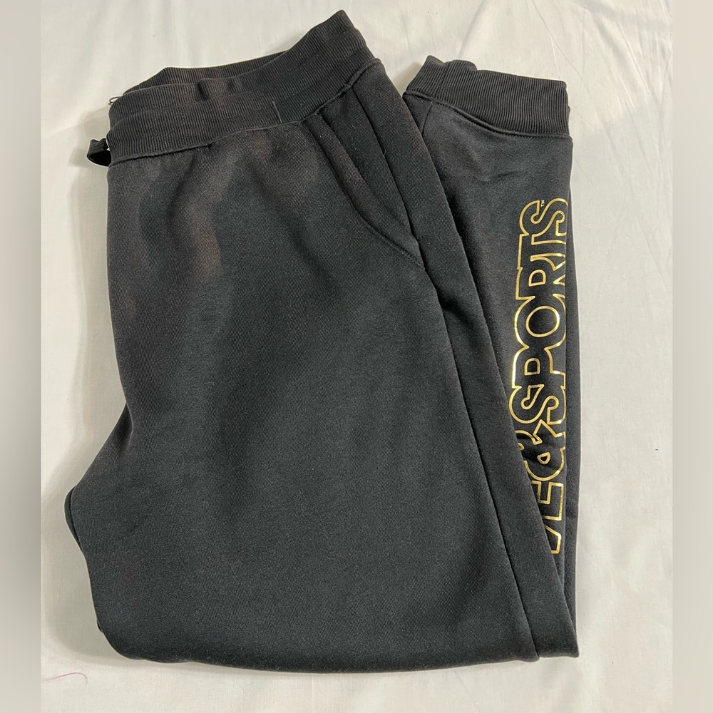 Love & Sports Fleece Joggers Size XL 16 -18 color black